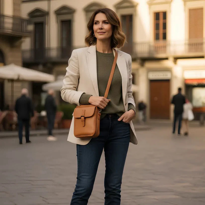 Sac_bandoulière_antivol_sac à compact main t svelora marron femme